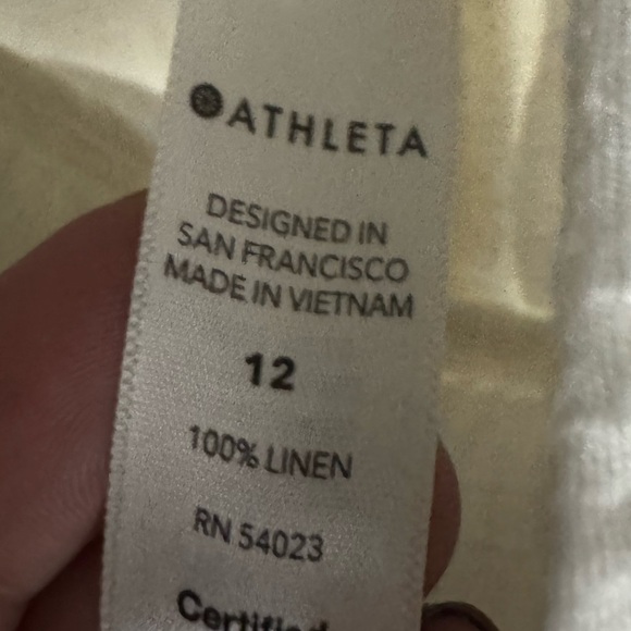 Athleta Cabo Linen Wide Leg Pants Size 12 White - Picture 5 of 5